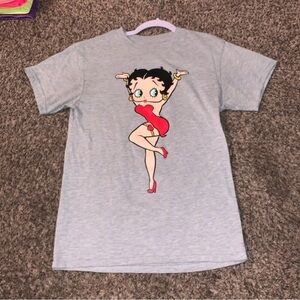Betty Boop Women’s Gray T-Shirt with Graphic Size Small